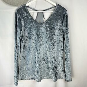 Womens Metallic Velvet Chic Long Sleeve Top by Voice of California